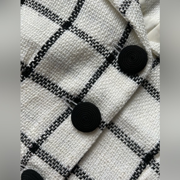 Self Portrait CREAM CHECK TAILORED MINI DRESS - Picture 3 of 3